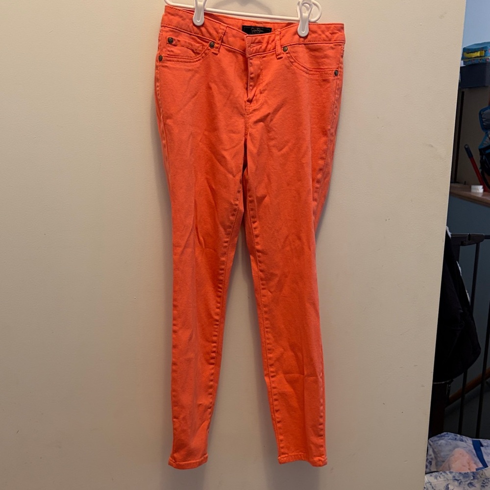 Jessica Simpson Bright Orange Cropped Jeans